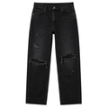 Distressed Relaxed Fit Denim Jeans – Washed Black | Aphinkan