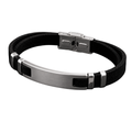 Stainless Steel & Suede Double-Strand Bracelet – Black | Aphinkan