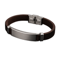 Stainless Steel & Suede Bracelet – Dark Brown | Aphinkan