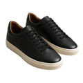 Premium Leather Low-Top Trainers – Black & Ivory | Aphinkan