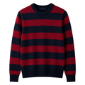 Premium Striped Cotton Knit Sweater – Red & Navy | Aphinkan