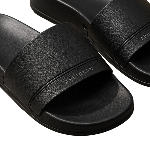Premium Contoured Slide Sandals – Black | Aphinkan