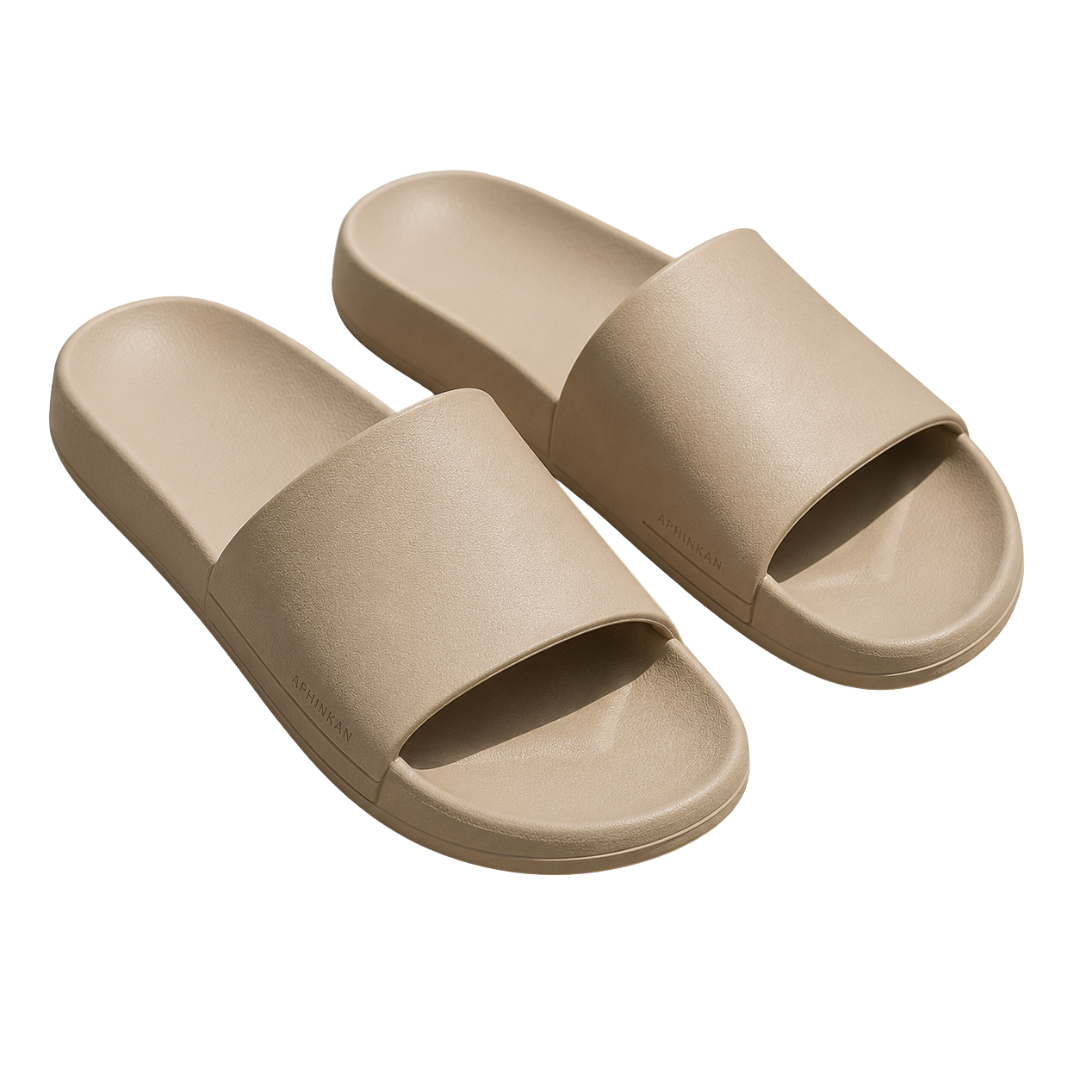 Premium Contoured Slide Sandals – Sand Beige | Aphinkan