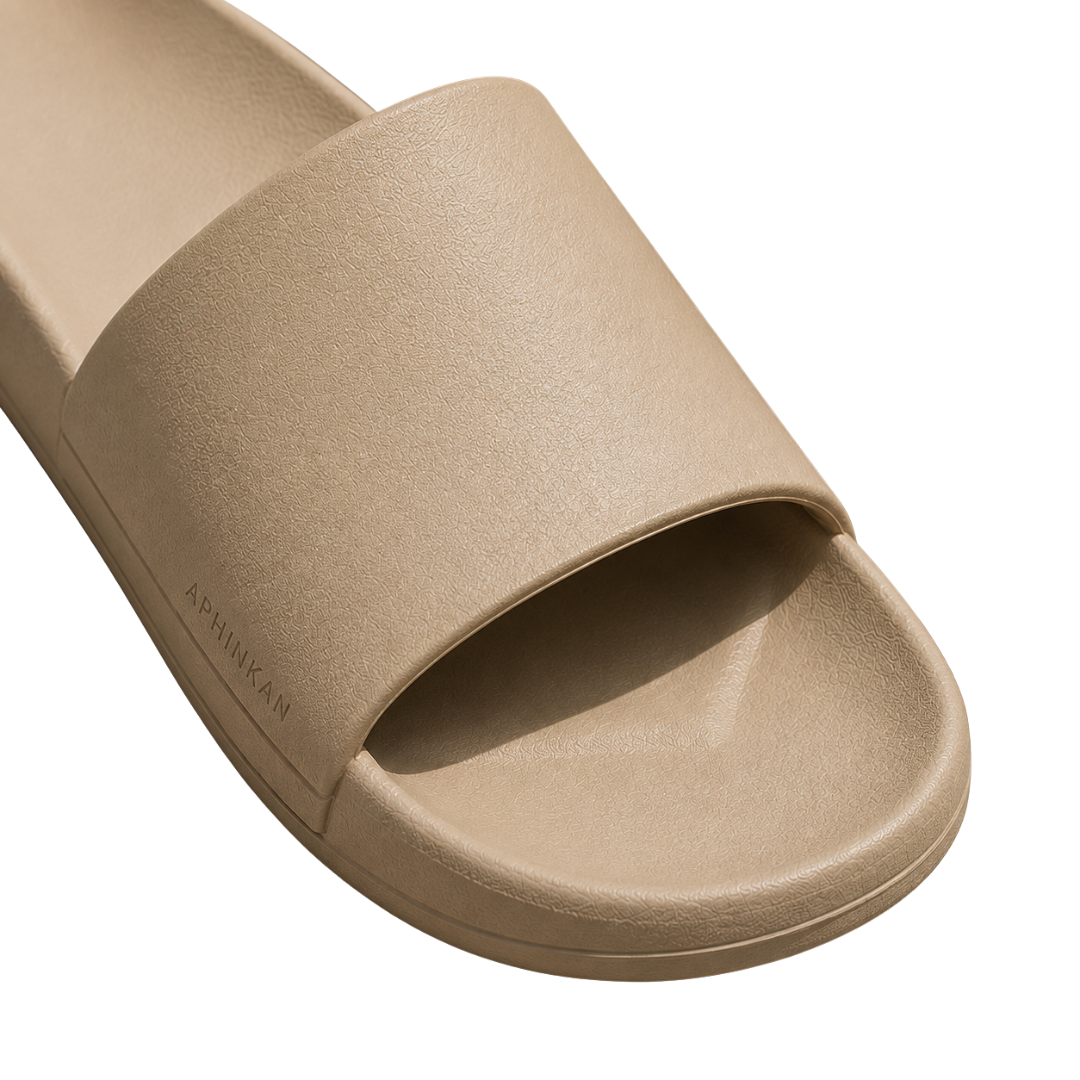 Premium Contoured Slide Sandals – Sand Beige | Aphinkan